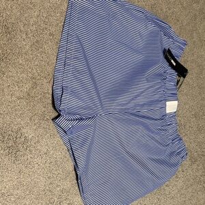 Blue and White Striped Shorts